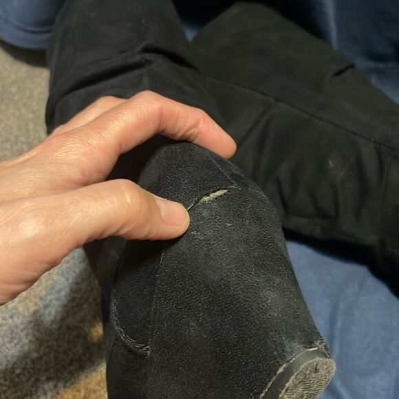 Solanz Womens Kadie Boots with Slouchy faux Suede Wedge Heel boot Black, 7.5 - Picture 12 of 13